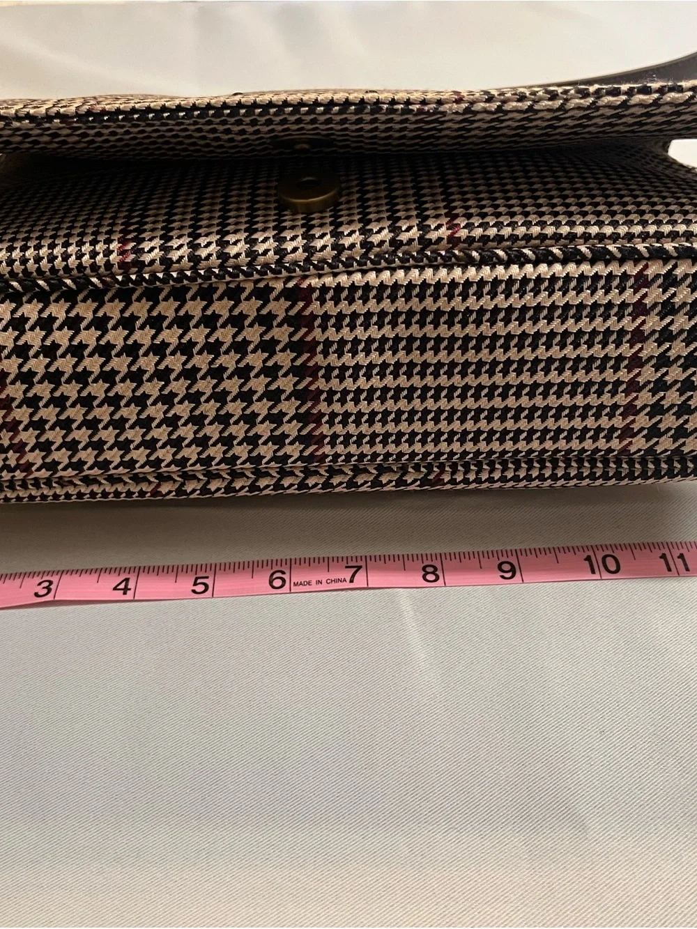 Ralph Lauren Houndstooth Laptop Bag in Black, White and Brown